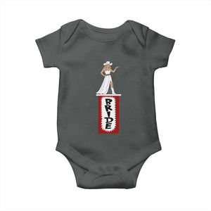 Bride Cowgirl Baby Onesie Western Rodeo Bachelorette Party Wedding TS10 Dark Heather Print Your Wear