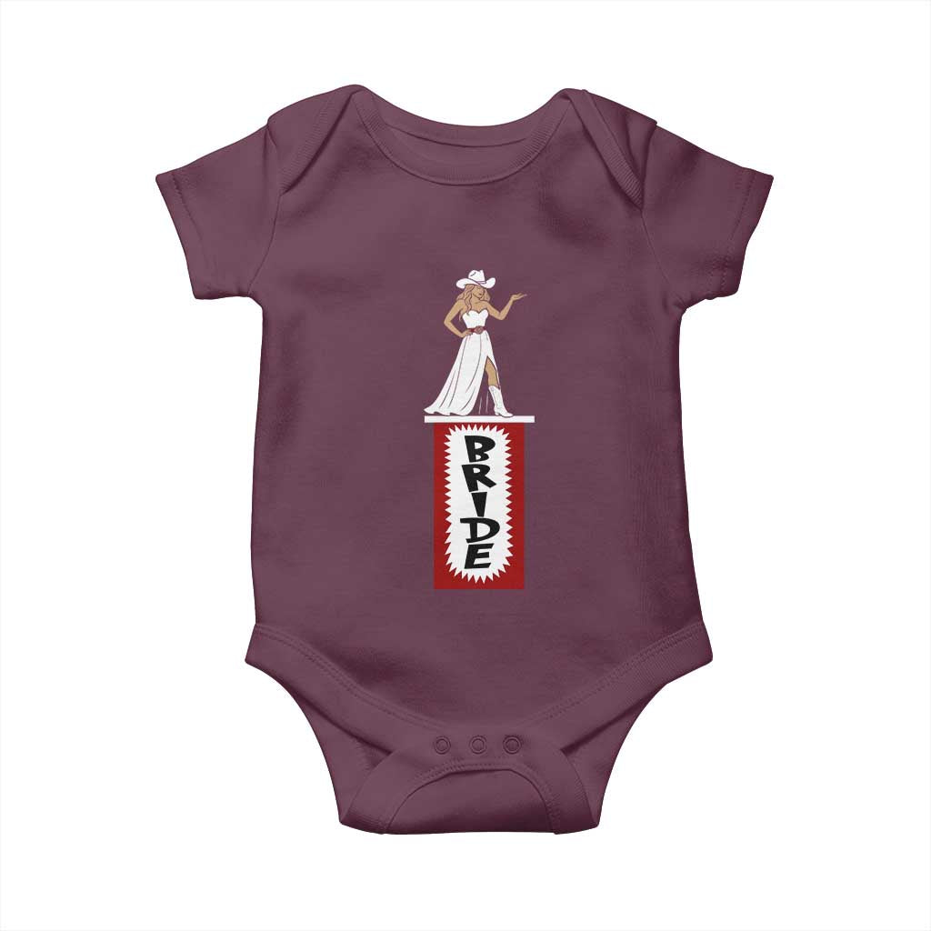 Bride Cowgirl Baby Onesie Western Rodeo Bachelorette Party Wedding TS10 Maroon Print Your Wear