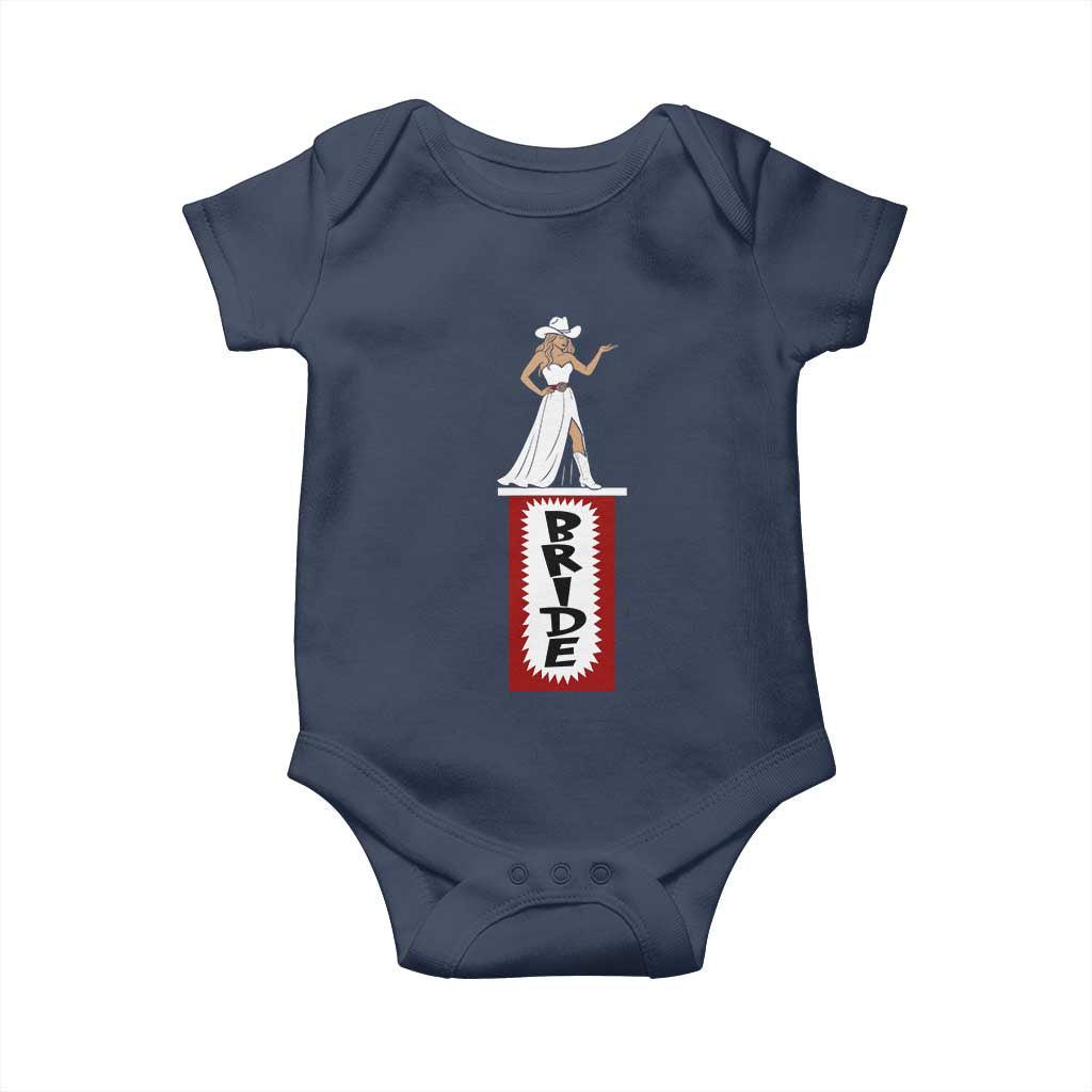 Bride Cowgirl Baby Onesie Western Rodeo Bachelorette Party Wedding TS10 Navy Print Your Wear