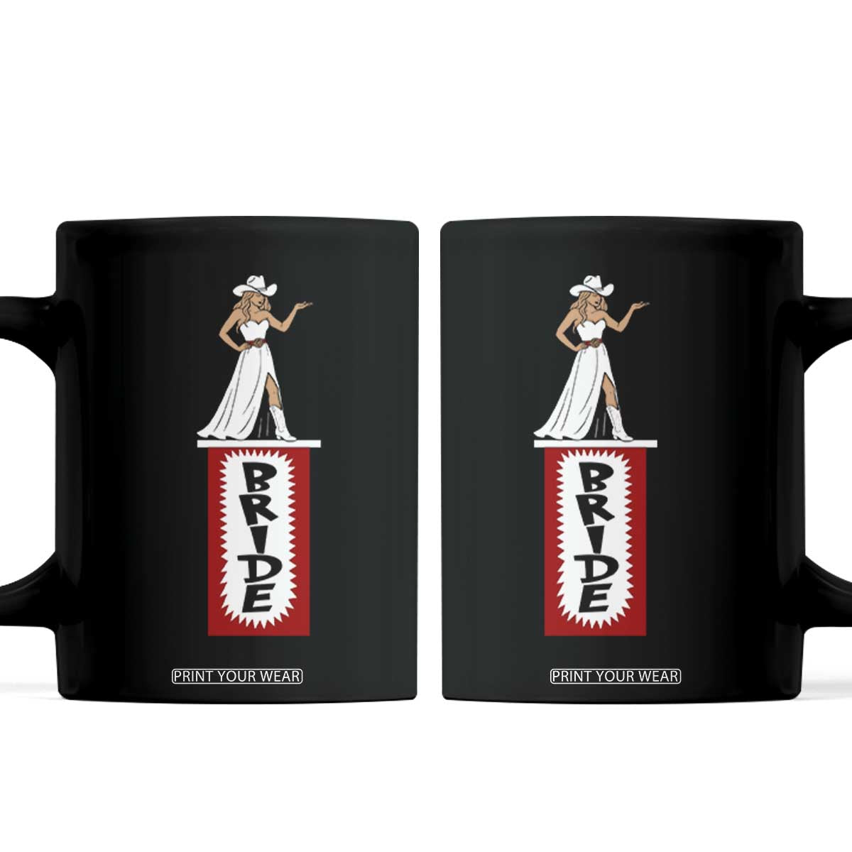 Bride Cowgirl Coffee Mug Western Rodeo Bachelorette Party Wedding TS10 Black Print Your Wear