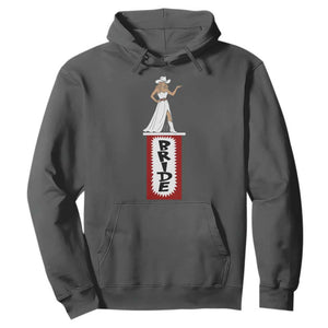 Bride Cowgirl Hoodie Western Rodeo Bachelorette Party Wedding TS10 Dark Heather Print Your Wear