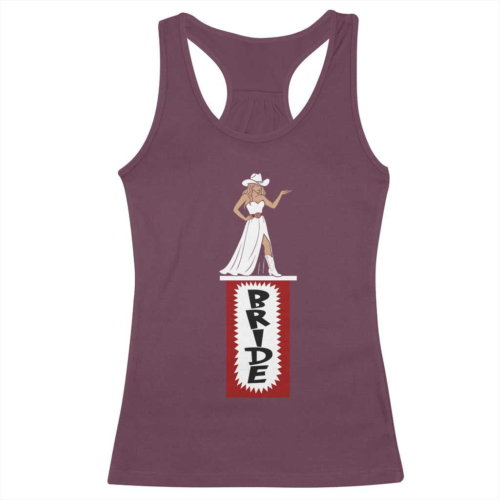 Bride Cowgirl Racerback Tank Top Western Rodeo Bachelorette Party Wedding TS10 Maroon Print Your Wear