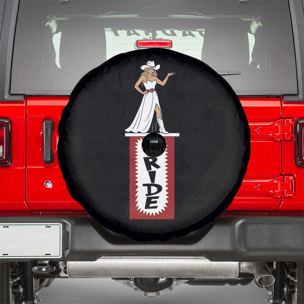 Bride Cowgirl Spare Tire Cover Western Rodeo Bachelorette Party Wedding TS10 Black Print Your Wear
