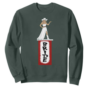 Bride Cowgirl Sweatshirt Western Rodeo Bachelorette Party Wedding TS10 Dark Forest Green Print Your Wear