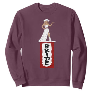 Bride Cowgirl Sweatshirt Western Rodeo Bachelorette Party Wedding TS10 Maroon Print Your Wear