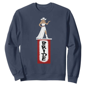 Bride Cowgirl Sweatshirt Western Rodeo Bachelorette Party Wedding TS10 Navy Print Your Wear