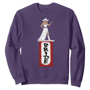 Bride Cowgirl Sweatshirt Western Rodeo Bachelorette Party Wedding TS10 Purple Print Your Wear
