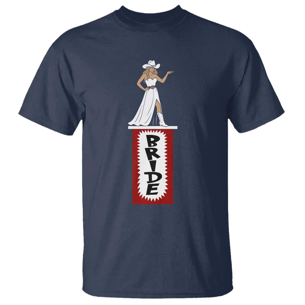 Bride Cowgirl T Shirt Western Rodeo Bachelorette Party Wedding TS10 Navy Print Your Wear