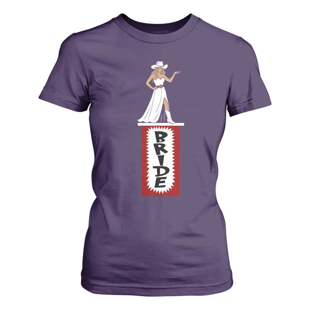 Bride Cowgirl T Shirt For Women Western Rodeo Bachelorette Party Wedding TS10 Purple Print Your Wear