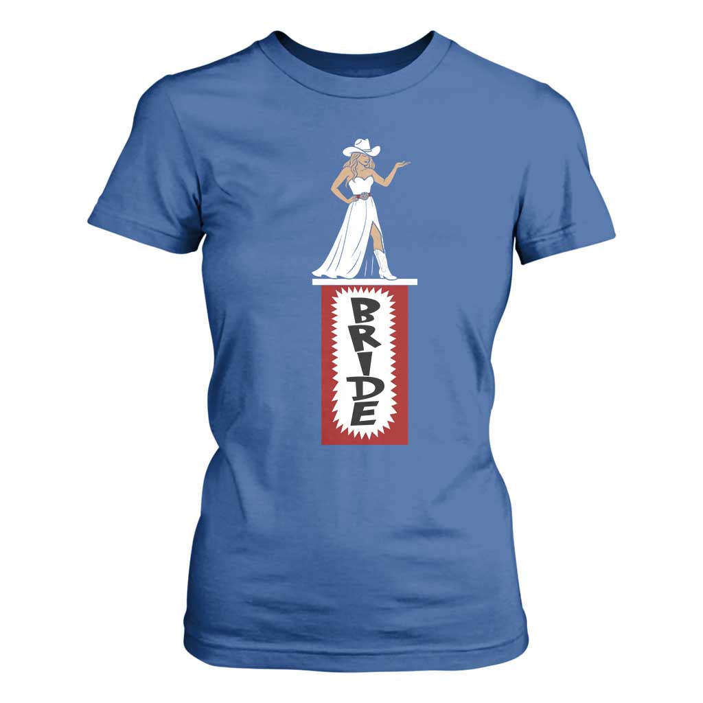 Bride Cowgirl T Shirt For Women Western Rodeo Bachelorette Party Wedding TS10 Royal Blue Print Your Wear