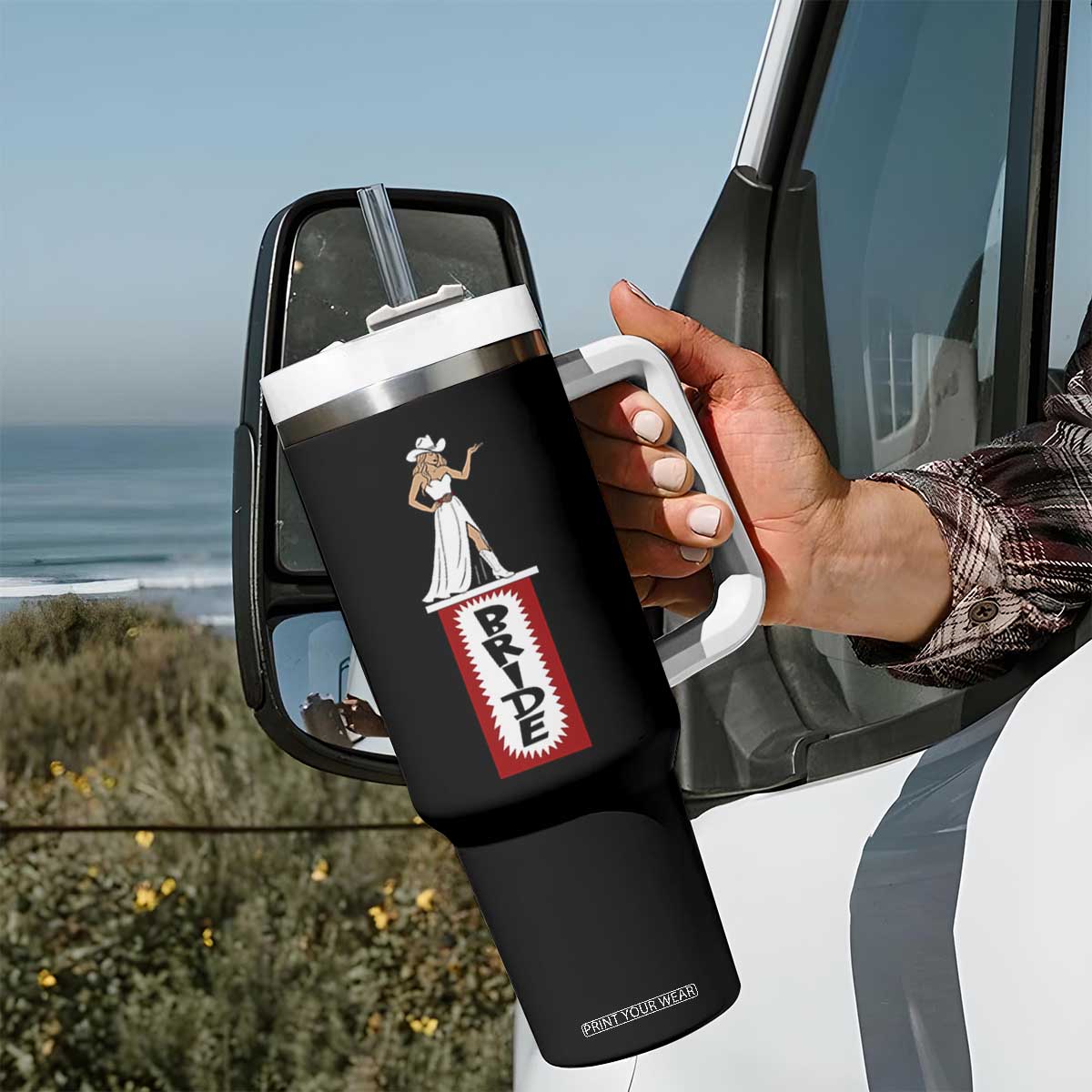 Bride Cowgirl Tumbler With Handle Western Rodeo Bachelorette Party Wedding TS10 Print Your Wear