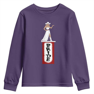 Bride Cowgirl Youth Sweatshirt Western Rodeo Bachelorette Party Wedding TS10 Purple Print Your Wear