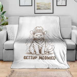 Cowgirl Bride Cat Throw Blanket Vintage Cow Cat Rodeo Bachelorette TS10 Print Your Wear