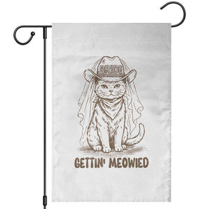 Cowgirl Bride Cat Garden Flag Vintage Cow Cat Rodeo Bachelorette TS10 White Print Your Wear
