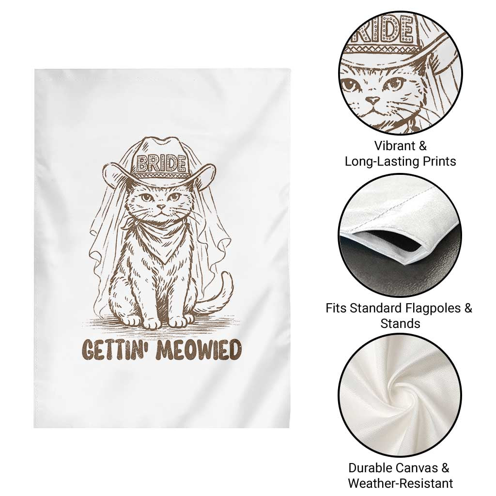 Cowgirl Bride Cat Garden Flag Vintage Cow Cat Rodeo Bachelorette TS10 Print Your Wear