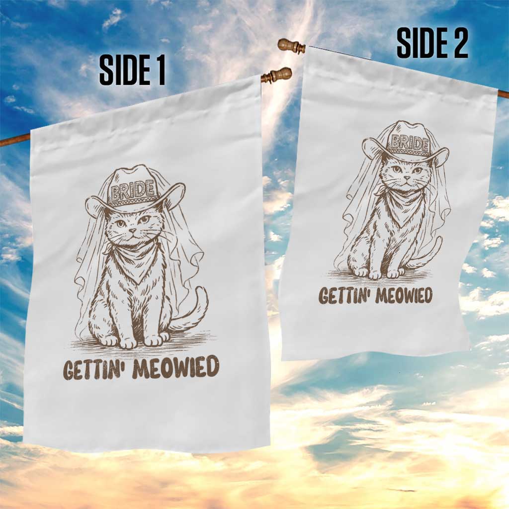 Cowgirl Bride Cat Garden Flag Vintage Cow Cat Rodeo Bachelorette TS10 Print Your Wear
