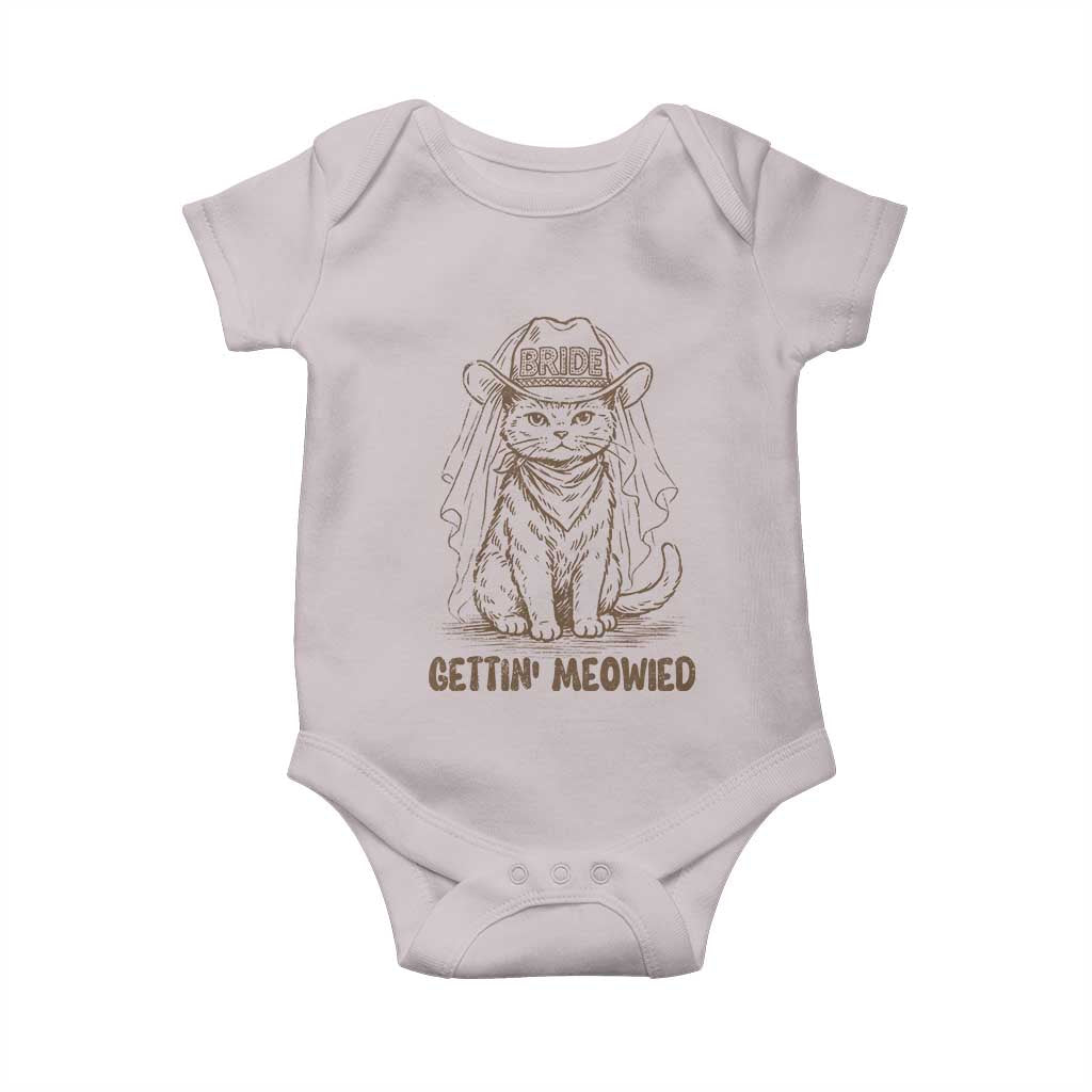 Cowgirl Bride Cat Baby Onesie Vintage Cow Cat Rodeo Bachelorette TS10 Ice Gray Print Your Wear