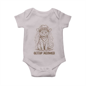 Cowgirl Bride Cat Baby Onesie Vintage Cow Cat Rodeo Bachelorette TS10 Ice Gray Print Your Wear