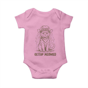 Cowgirl Bride Cat Baby Onesie Vintage Cow Cat Rodeo Bachelorette TS10 Light Pink Print Your Wear