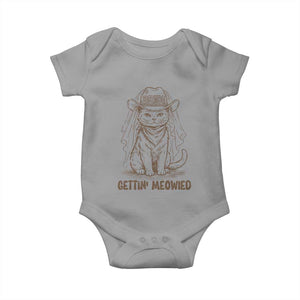 Cowgirl Bride Cat Baby Onesie Vintage Cow Cat Rodeo Bachelorette TS10 Sport Gray Print Your Wear