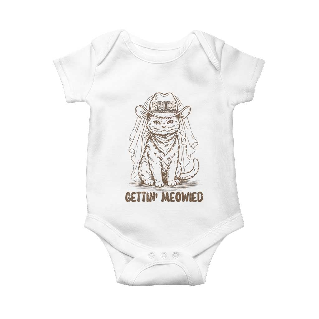 Cowgirl Bride Cat Baby Onesie Vintage Cow Cat Rodeo Bachelorette TS10 White Print Your Wear