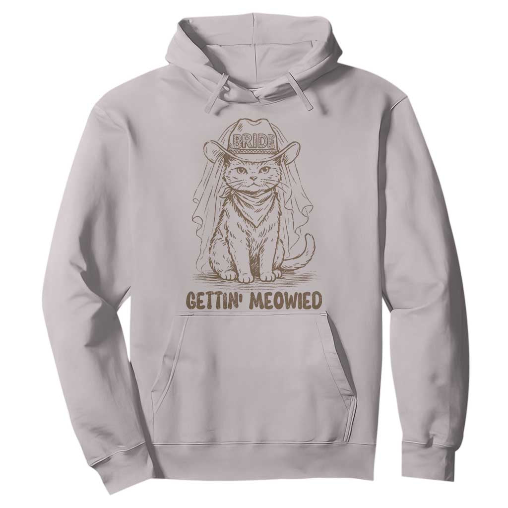 Cowgirl Bride Cat Hoodie Vintage Cow Cat Rodeo Bachelorette TS10 Ice Gray Print Your Wear