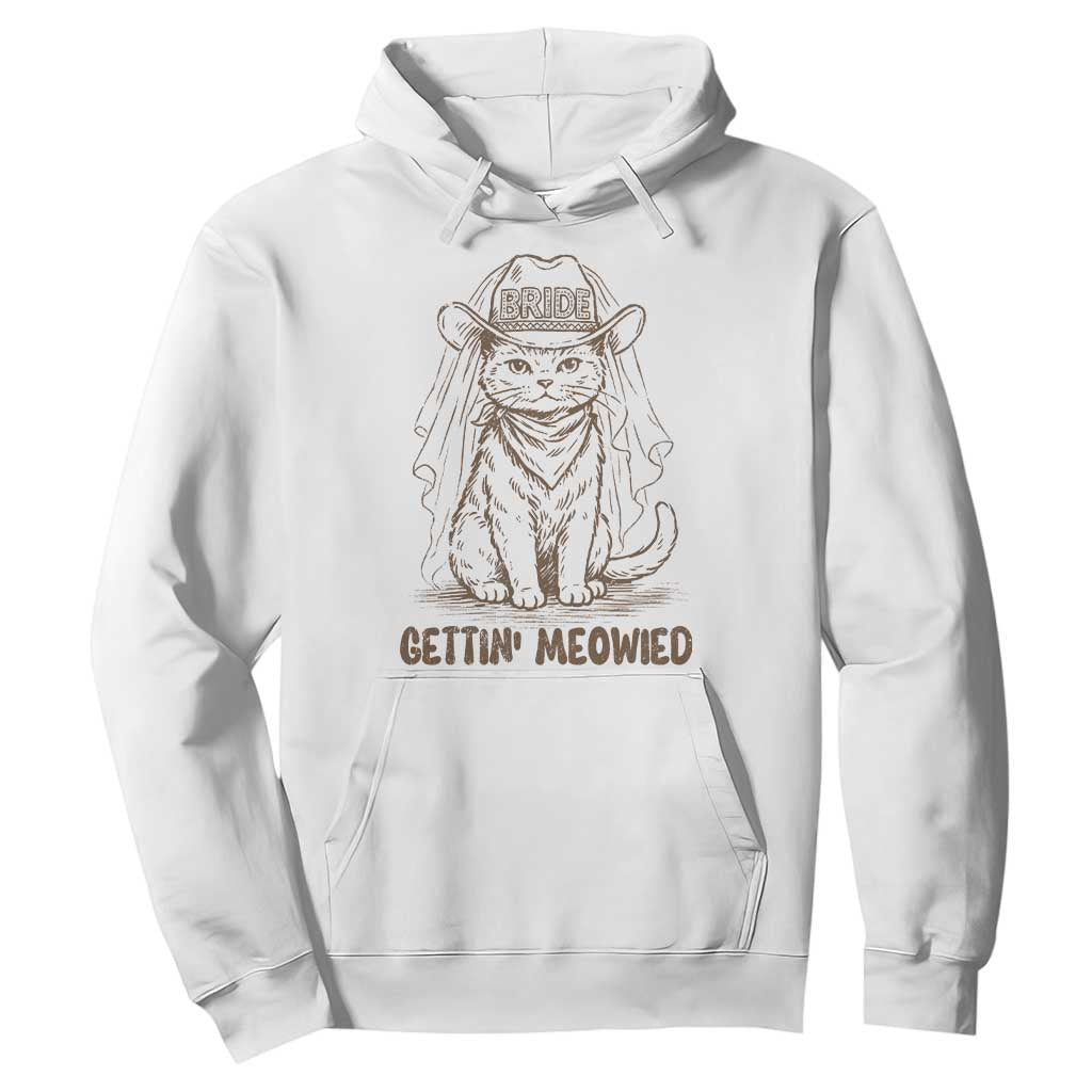 Cowgirl Bride Cat Hoodie Vintage Cow Cat Rodeo Bachelorette TS10 White Print Your Wear