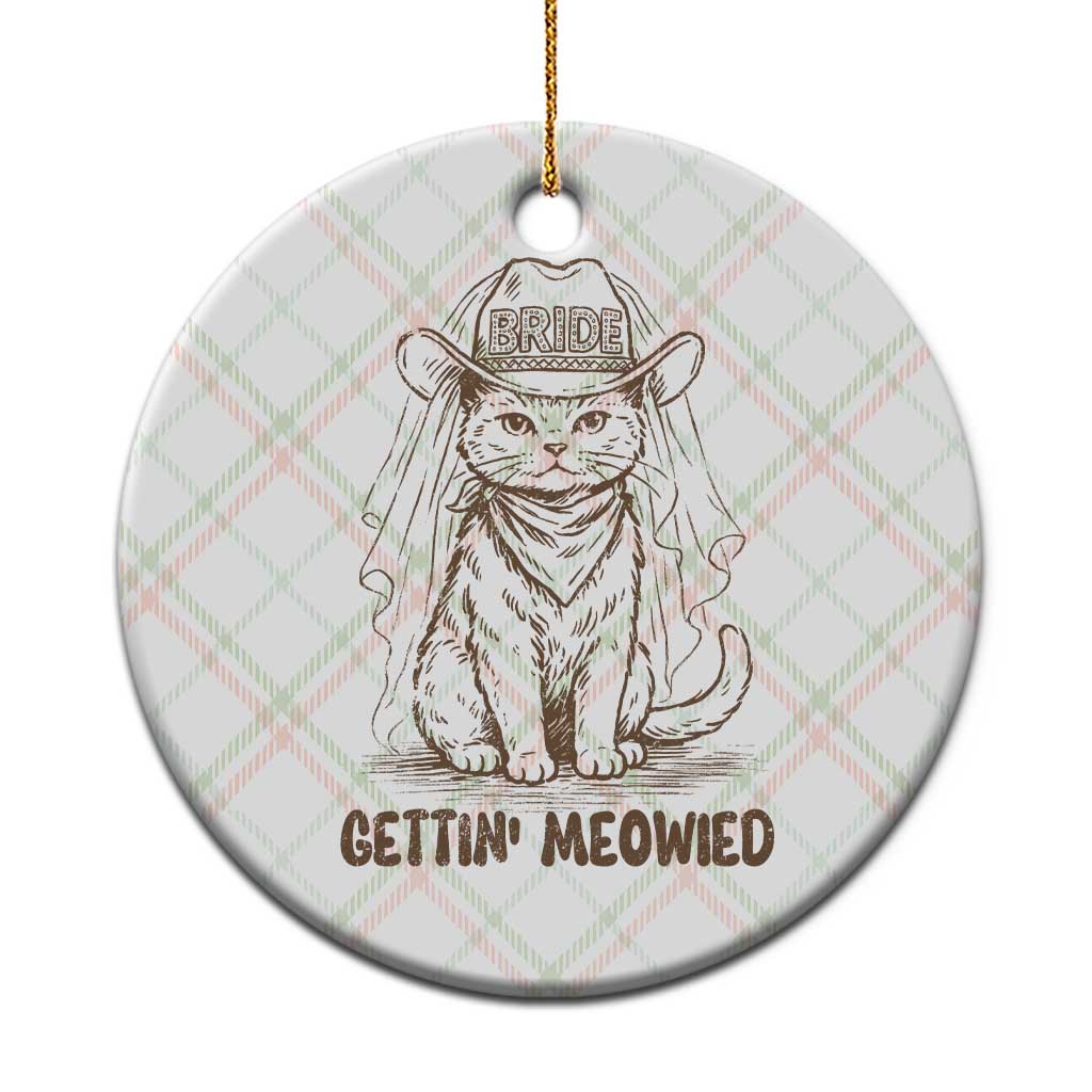 Cowgirl Bride Cat Ceramic Ornament Vintage Cow Cat Rodeo Bachelorette TS10 1pc Christmas Plaid Print Your Wear
