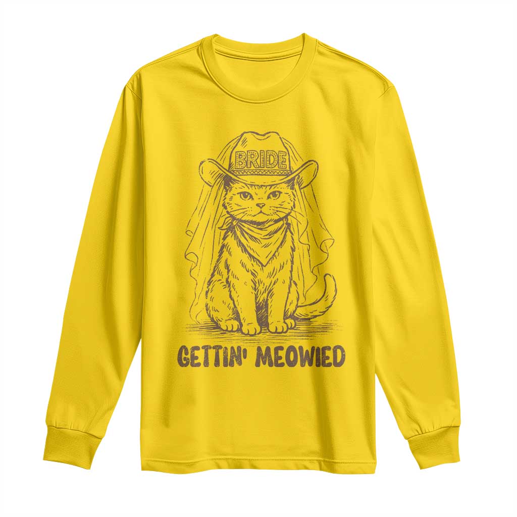 Cowgirl Bride Cat Long Sleeve Shirt Vintage Cow Cat Rodeo Bachelorette TS10 Daisy Print Your Wear
