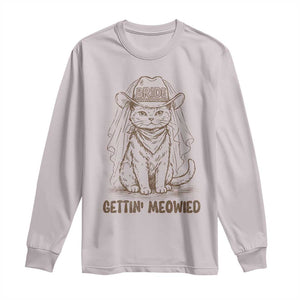 Cowgirl Bride Cat Long Sleeve Shirt Vintage Cow Cat Rodeo Bachelorette TS10 Ice Gray Print Your Wear