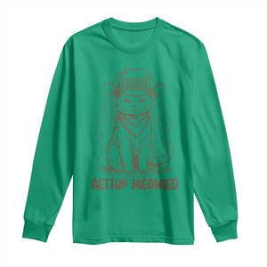 Cowgirl Bride Cat Long Sleeve Shirt Vintage Cow Cat Rodeo Bachelorette TS10 Irish Green Print Your Wear