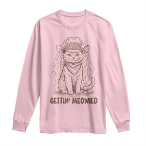 Cowgirl Bride Cat Long Sleeve Shirt Vintage Cow Cat Rodeo Bachelorette TS10 Light Pink Print Your Wear
