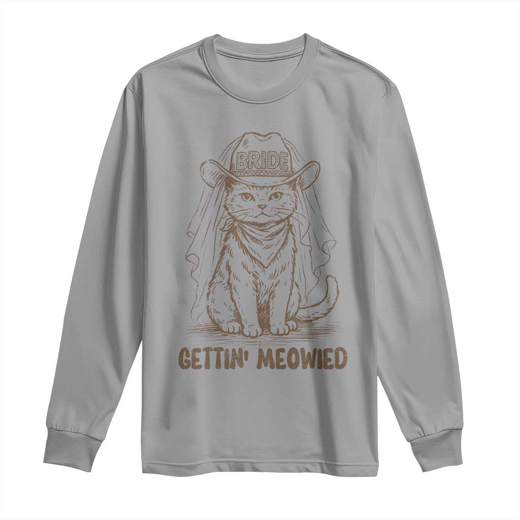 Cowgirl Bride Cat Long Sleeve Shirt Vintage Cow Cat Rodeo Bachelorette TS10 Sport Gray Print Your Wear