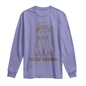 Cowgirl Bride Cat Long Sleeve Shirt Vintage Cow Cat Rodeo Bachelorette TS10 Violet Print Your Wear