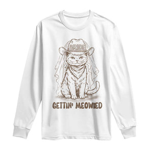 Cowgirl Bride Cat Long Sleeve Shirt Vintage Cow Cat Rodeo Bachelorette TS10 White Print Your Wear