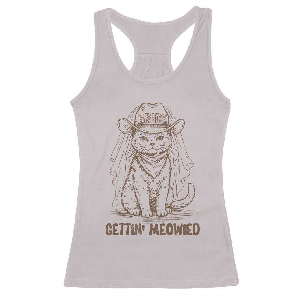 Cowgirl Bride Cat Racerback Tank Top Vintage Cow Cat Rodeo Bachelorette TS10 Ice Gray Print Your Wear