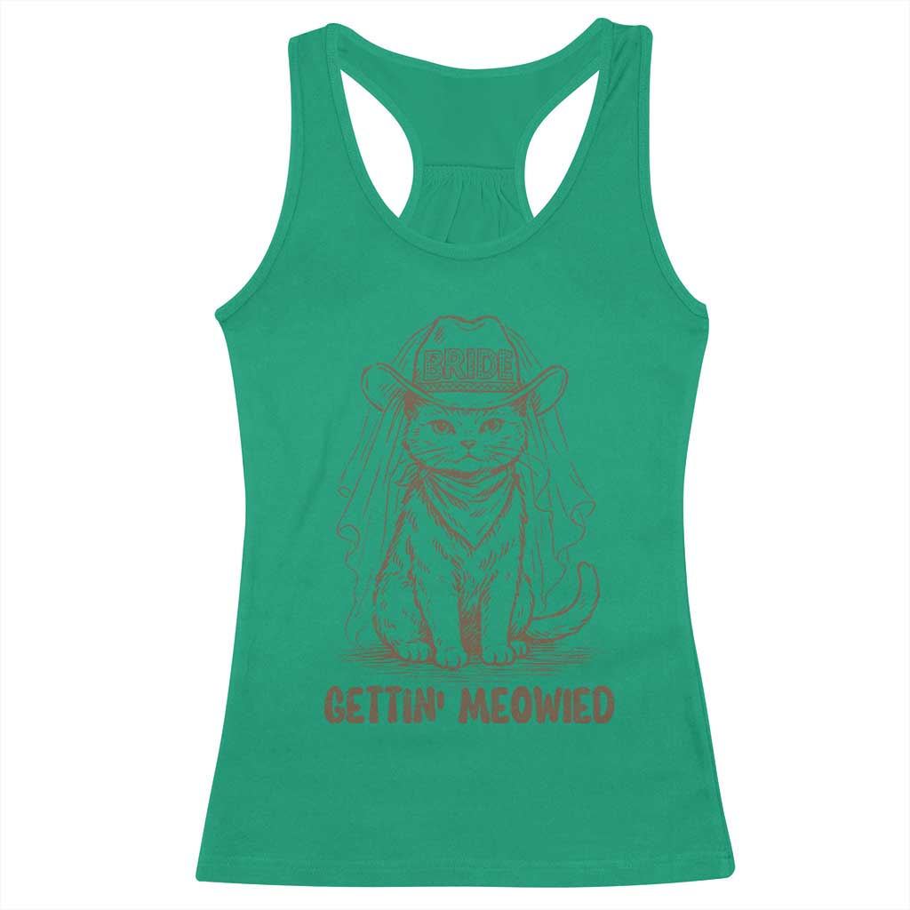 Cowgirl Bride Cat Racerback Tank Top Vintage Cow Cat Rodeo Bachelorette TS10 Irish Green Print Your Wear