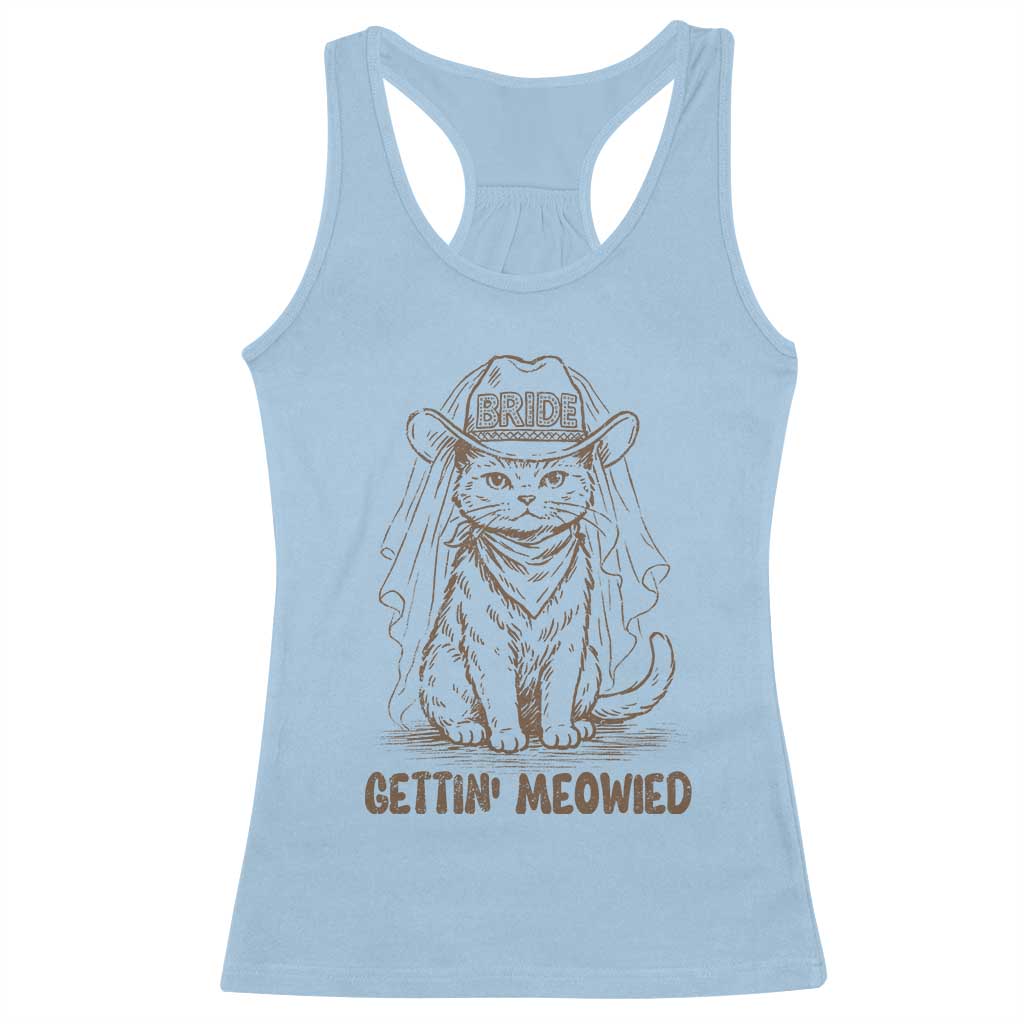 Cowgirl Bride Cat Racerback Tank Top Vintage Cow Cat Rodeo Bachelorette TS10 Light Blue Print Your Wear