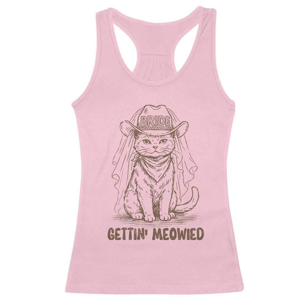 Cowgirl Bride Cat Racerback Tank Top Vintage Cow Cat Rodeo Bachelorette TS10 Light Pink Print Your Wear