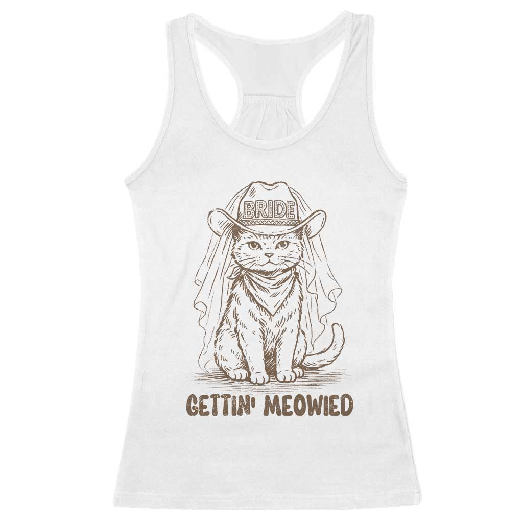 Cowgirl Bride Cat Racerback Tank Top Vintage Cow Cat Rodeo Bachelorette TS10 White Print Your Wear