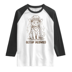 Cowgirl Bride Cat Raglan Shirt Vintage Cow Cat Rodeo Bachelorette TS10 White Black Print Your Wear