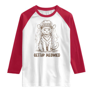 Cowgirl Bride Cat Raglan Shirt Vintage Cow Cat Rodeo Bachelorette TS10 White Red Print Your Wear