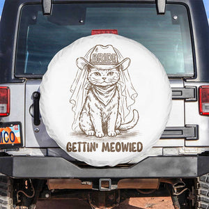 Cowgirl Bride Cat Spare Tire Cover Vintage Cow Cat Rodeo Bachelorette TS10 No hole Black Print Your Wear