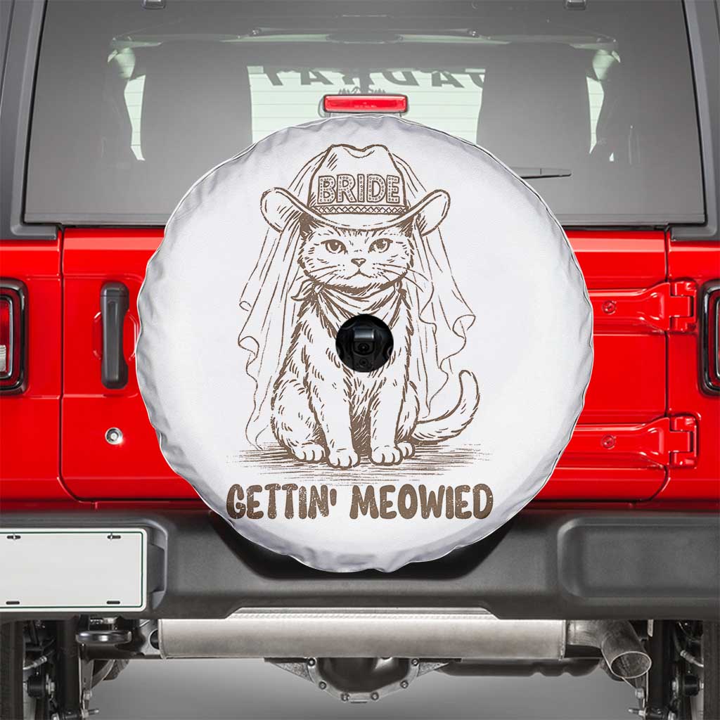 Cowgirl Bride Cat Spare Tire Cover Vintage Cow Cat Rodeo Bachelorette TS10 Black Print Your Wear
