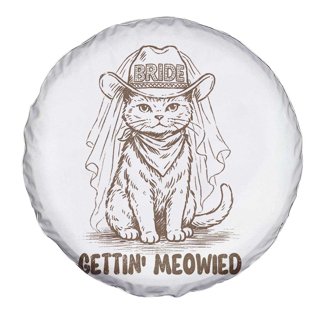 Cowgirl Bride Cat Spare Tire Cover Vintage Cow Cat Rodeo Bachelorette TS10 Print Your Wear
