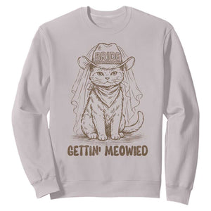Cowgirl Bride Cat Sweatshirt Vintage Cow Cat Rodeo Bachelorette TS10 Ice Gray Print Your Wear