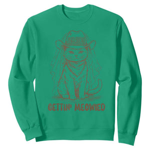 Cowgirl Bride Cat Sweatshirt Vintage Cow Cat Rodeo Bachelorette TS10 Irish Green Print Your Wear
