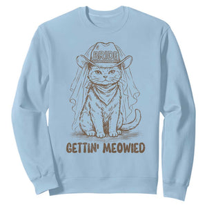 Cowgirl Bride Cat Sweatshirt Vintage Cow Cat Rodeo Bachelorette TS10 Light Blue Print Your Wear
