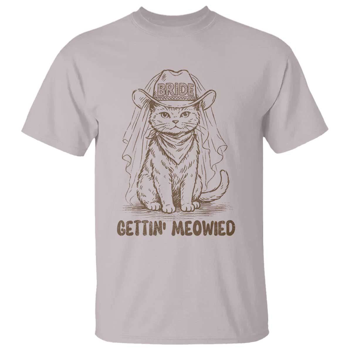 Cowgirl Bride Cat T Shirt Vintage Cow Cat Rodeo Bachelorette TS10 Ice Gray Print Your Wear