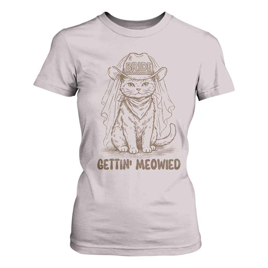 Cowgirl Bride Cat T Shirt For Women Vintage Cow Cat Rodeo Bachelorette TS10 Ice Gray Print Your Wear